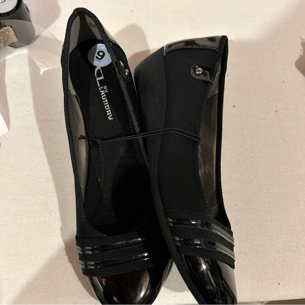 CL by Laundry Black Patent Flats